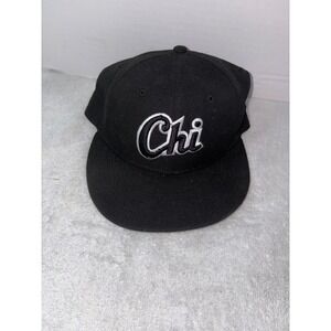 New‎ Era CHI Hat 59FIFTY Fitted Cap Black Chicago Baseball Style 7 1/8 Inch